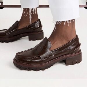Rag & Bone Shiloh Leather Loafers Brown